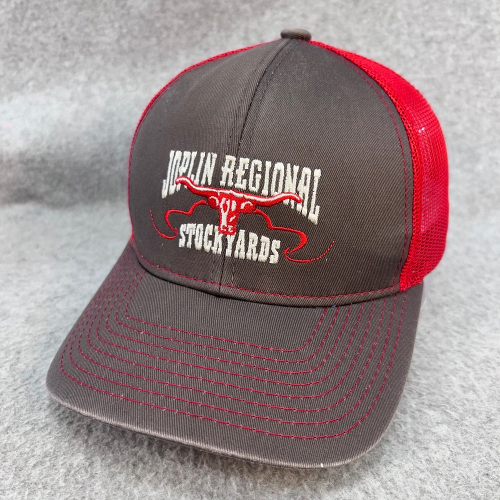 Joplin Regional Stockyards Mens Brown Red Embassy Trucker Hat Adjustable OSFA